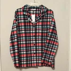 Vera Bradley Red and Black Tartan Pajama Top. Super Soft and Cozy.